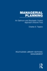 Image for Managerial planning: an optimum and stochastic control approach.
