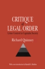 Image for Critique of legal order: crime control in capitalist society