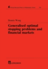 Image for Generalized Optimal Stopping Problems and Financial Markets