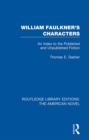 Image for William Faulkner&#39;s characters: an index to the published and unpublished fiction