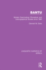 Image for Bantu: modern grammatical, phonetical and lexicographical studies since 1860