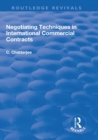 Image for Negotiating techniques in international commercial contracts