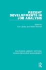Image for Recent developments in job analysis