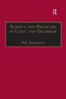 Image for Subject and predicate in logic and grammar