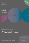 Image for Core Statutes On Criminal Law 2019-20