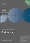 Image for Core statutes on evidence 2019-20