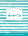 Image for Adult Coloring Journal : Spirituality (Floral Illustrations, Turquoise Stripes)