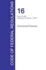 Image for CFR 16, Parts 0 to 999, Commercial Practices, January 01, 2016 (Volume 1 of 2)