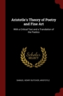 Image for ARISTOTLE&#39;S THEORY OF POETRY AND FINE AR