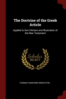 Image for THE DOCTRINE OF THE GREEK ARTICLE: APPLI