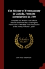 Image for THE HISTORY OF FREEMASONRY IN CANADA, FR