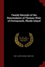 Image for FAMILY RECORDS OF THE DESCENDANTS OF THO