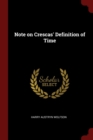 Image for NOTE ON CRESCAS&#39; DEFINITION OF TIME