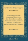 Image for Hortus Botanicus R. Academiae Monacensis, Seu Horti Botanici, Qui Monachii Floret, Historia Breviter Enarrata, Et Praesens Conditio Descripta (Classic Reprint)