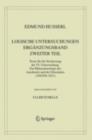 Image for Logische Untersuchungen. Erganzungsband. Zweiter Teil.: Texte fur die Neufassung der VI.Untersuchung. Zur Phaenomenologie des Ausdrucks und der Erkenntnis (1893/94-1921)