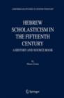 Image for Hebrew scholasticism in the fifteenth century: a history and source book