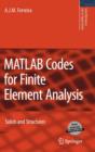 Image for MATLAB codes for finite element analysis  : solids and structures