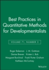 Image for Best Practices in Quantitative Methods for Developmentalists, Volume 71, Number 3