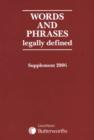 Image for Words and phrases legally defined: 2006 supplement : 2006 Supplement
