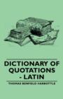 Image for Dictionary Of Quotations - Latin