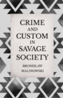 Image for Crime and custom in savage society