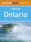 Image for Ontario Rough Guides Snapshot Canada (includes Niagara Falls, Ottawa, Lake Huron, Manitoulin Island, Severn Sound, the Muskoka Lakes and Algonquin Provincial Park)