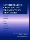 Image for Mathematics content for elementary teachers