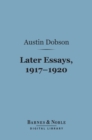 Image for Later Essays, 1917-1920 (Barnes &amp; Noble Digital Library)