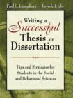 Image for Writing a successful thesis or dissertation  : tips and strategies for students in the social and behavioral sciences