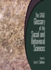 Image for The SAGE Glossary of the Social and Behavioral Sciences