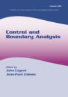 Image for Control and boundary analysis : v. 240