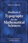 Image for Handbook of typography for the mathematical sciences