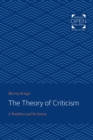 Image for Theory of Criticism: A Tradition and Its System