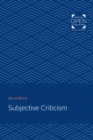 Image for Subjective Criticism