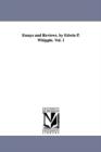 Image for Essays and Reviews. by Edwin P. Whipple. Vol. 1