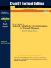 Image for Outlines &amp; Highlights for Intermediate Algebra by Charles P. McKeague