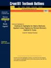Image for Studyguide for Matrix Methods : Applied Linear Algebra by Bronson, Richard, ISBN 9780123744272