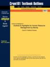 Image for Studyguide for Human Resource Management by Mondy, ISBN 9780132225953