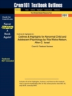 Image for Outlines &amp; Highlights for Abnormal Child and Adolescent Psychology by Rita Wicks-Nelson