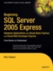 Image for Beginning SQL Server 2005 Express Database Applications with Visual Basic Express and Visual Web Developer Express: From Novice to Professional