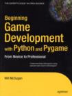 Image for Beginning game development with Python and Pygame: from novice to professional