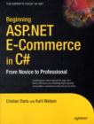 Image for Beginning ASP.NET E-Commerce in C#: from novice to professional