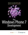 Image for Pro Windows Phone 7 Development