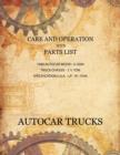 Image for Care and Operation with Parts List 1940 Autocar Model U-2044, Truck Chassis - 2 1/2 Ton