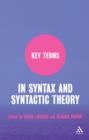 Image for Key terms in syntax and syntactic theory