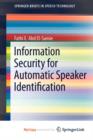 Image for Information Security for Automatic Speaker Identification