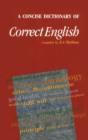 Image for A Concise Dictionary of Correct English