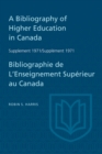 Image for Bibliography of Higher Education in Canada Supplement 1971 / Bibliographie de l&#39;enseignement superieur au Canada Supplement 1971