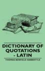 Image for Dictionary Of Quotations - Latin