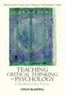 Image for Teaching Critical Thinking in Psychology : A Handbook of Best Practices